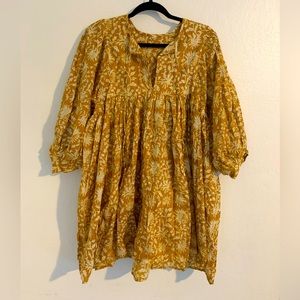 Indian block print cotton mini dress S/M